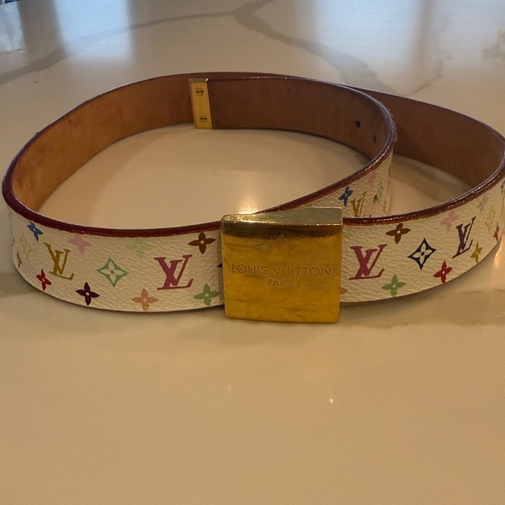 Louis Vuitton white multicolored belt - Picture 2 of 8